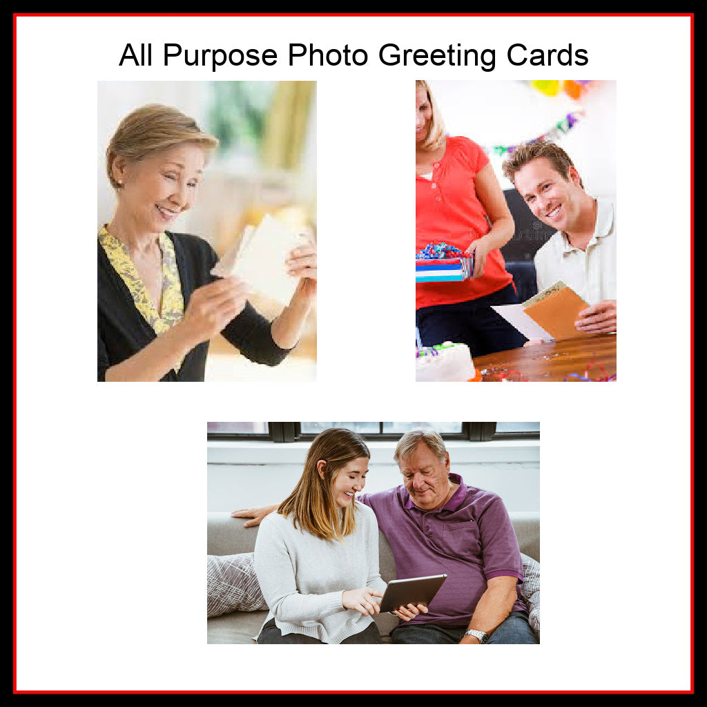 ALL-PURPOSE GREETING CARDS: 5" x 7"; Blank inside