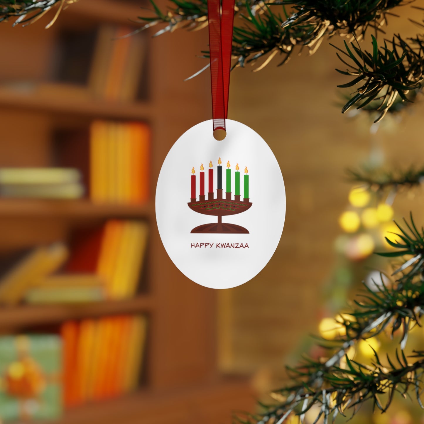 Kwanzaa Metal Ornament: 4 shapes; Holiday Decoration