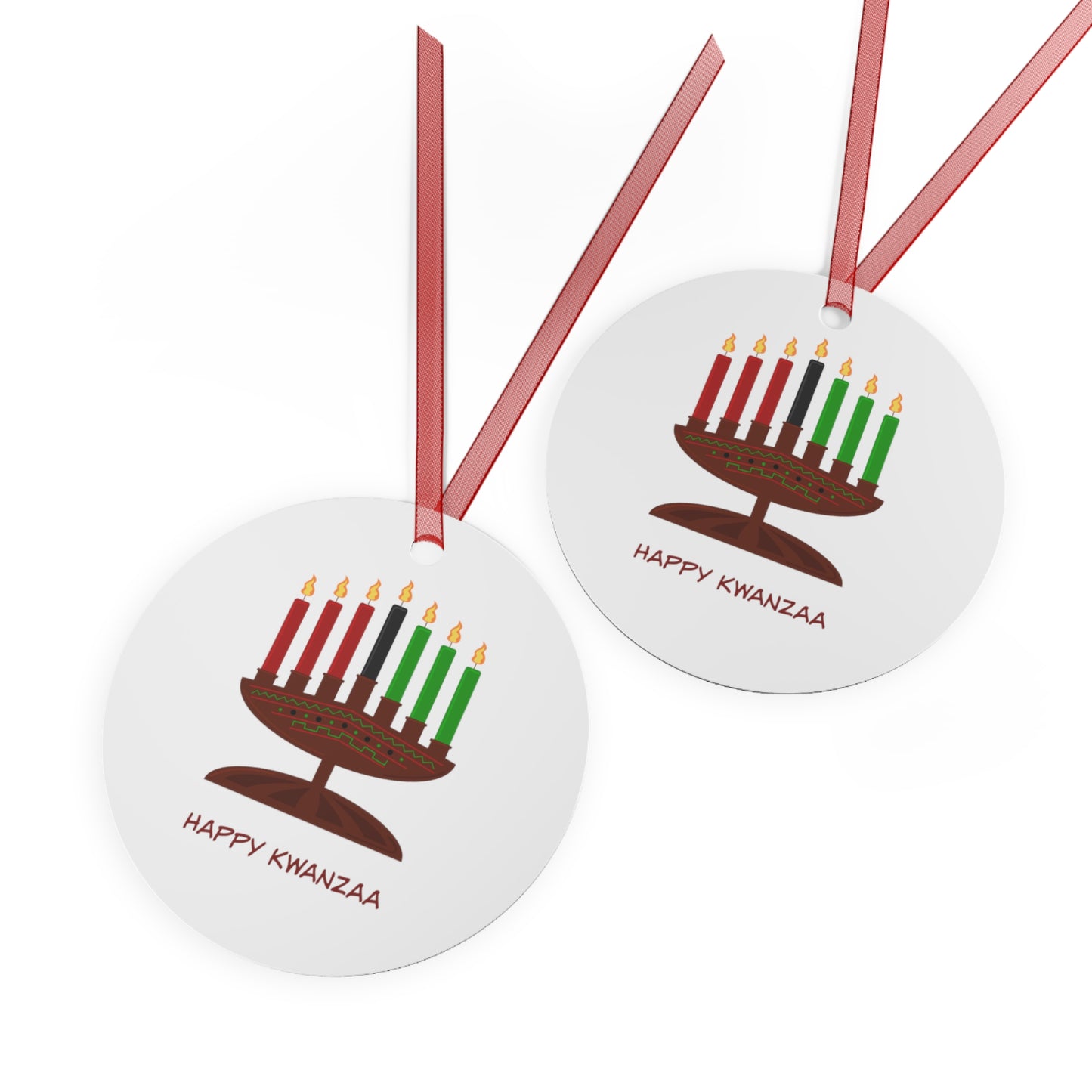 Kwanzaa Metal Ornament: 4 shapes; Holiday Decoration