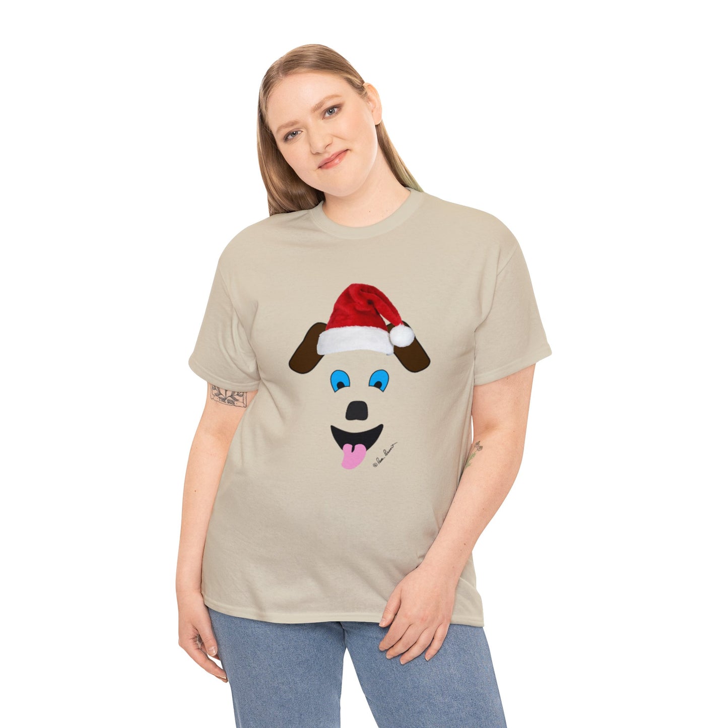 Santa-Dog Unisex T-shirt: 3 colors; Cotton; Gildan brand