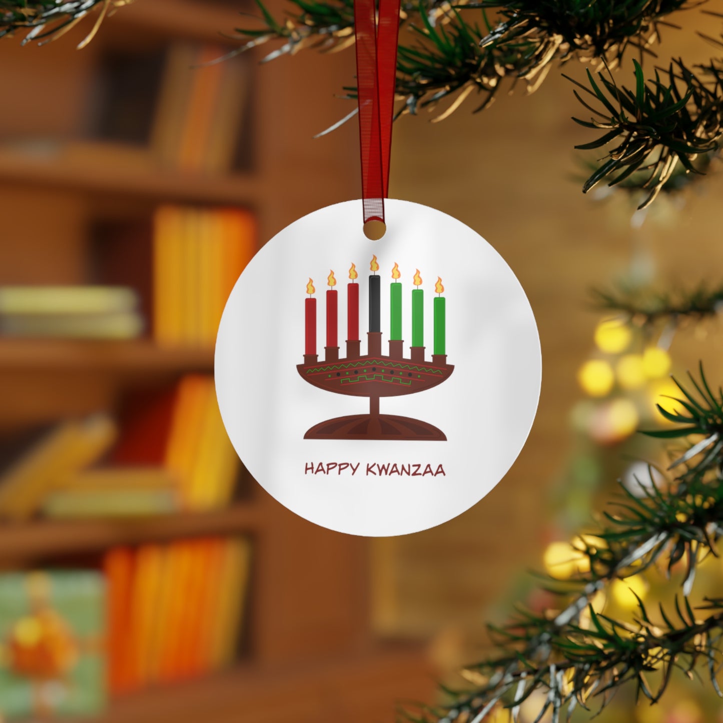 Kwanzaa Metal Ornament: 4 shapes; Holiday Decoration
