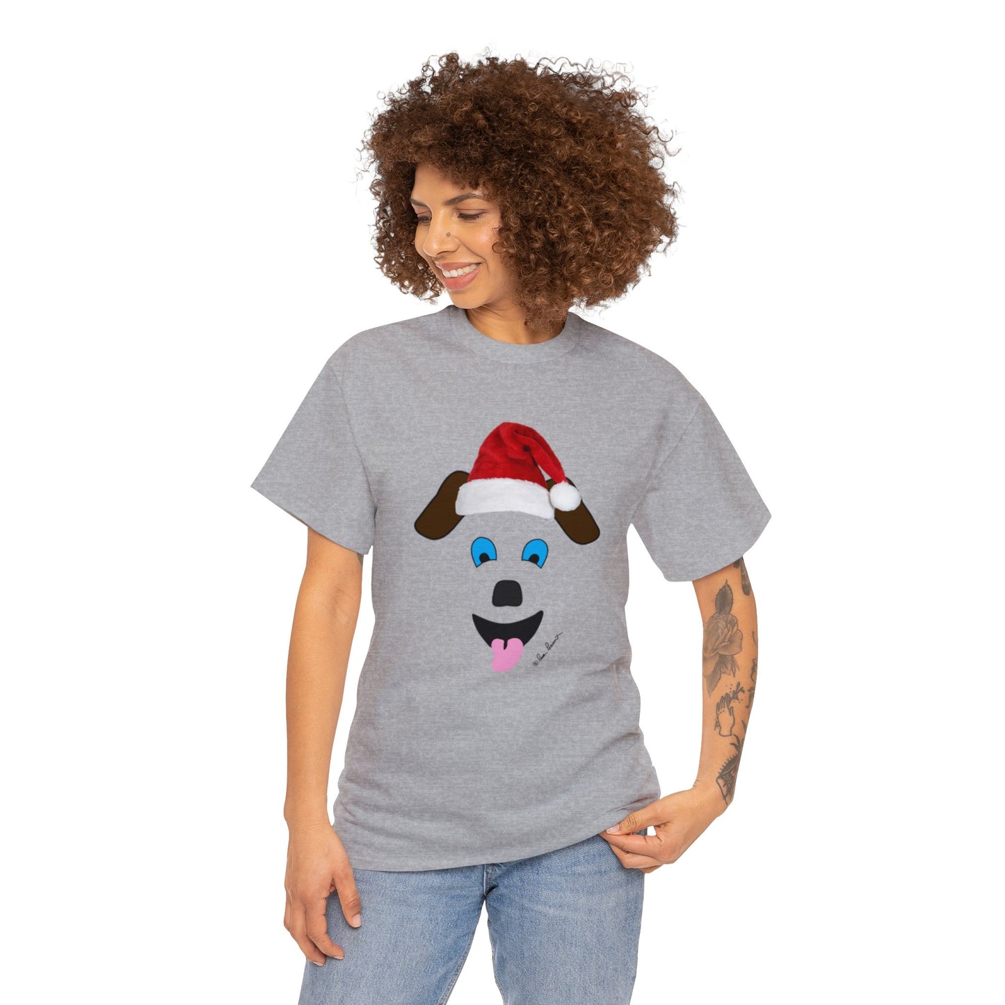 Santa-Dog Unisex T-shirt: 3 colors; Cotton; Gildan brand