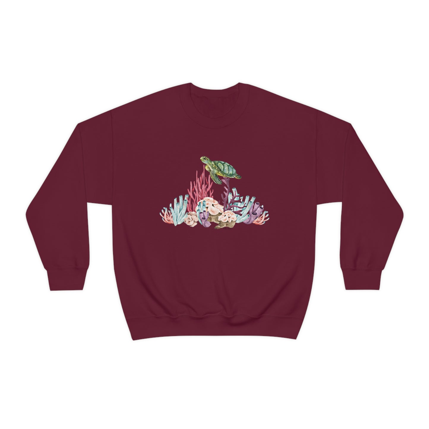 Flat front view of the Maroon shirt
