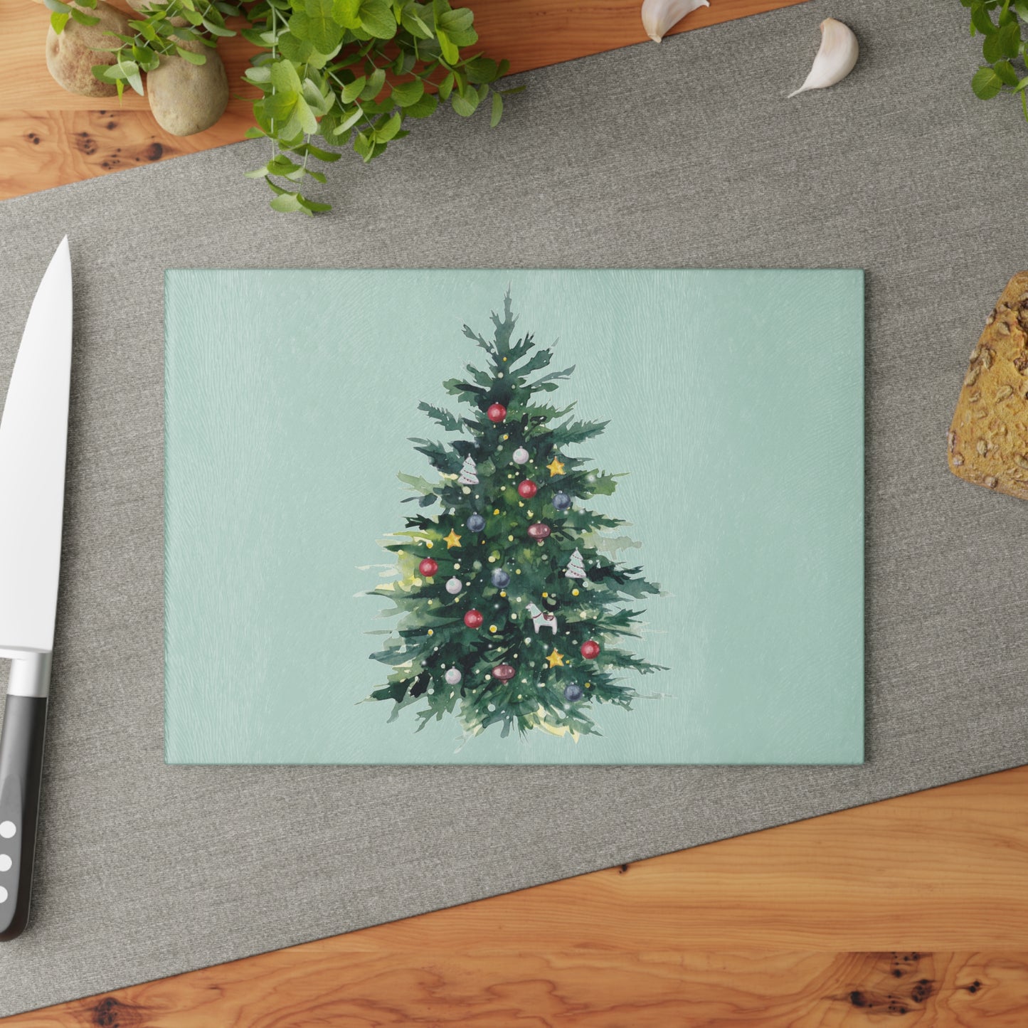 Mock up of small tray with knife