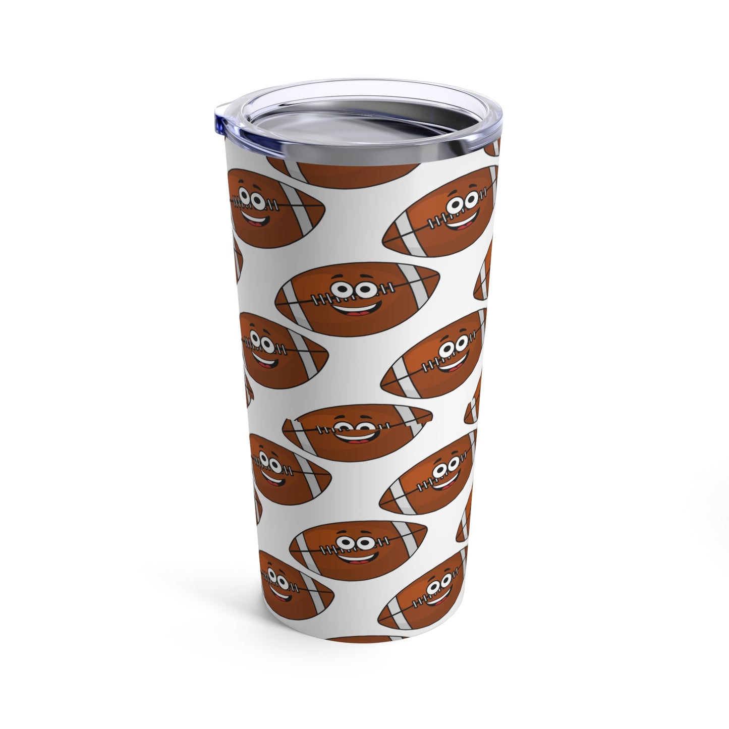 A Printify Football Fan Tumbler: 20 oz.; Stainless Steel; Insulated