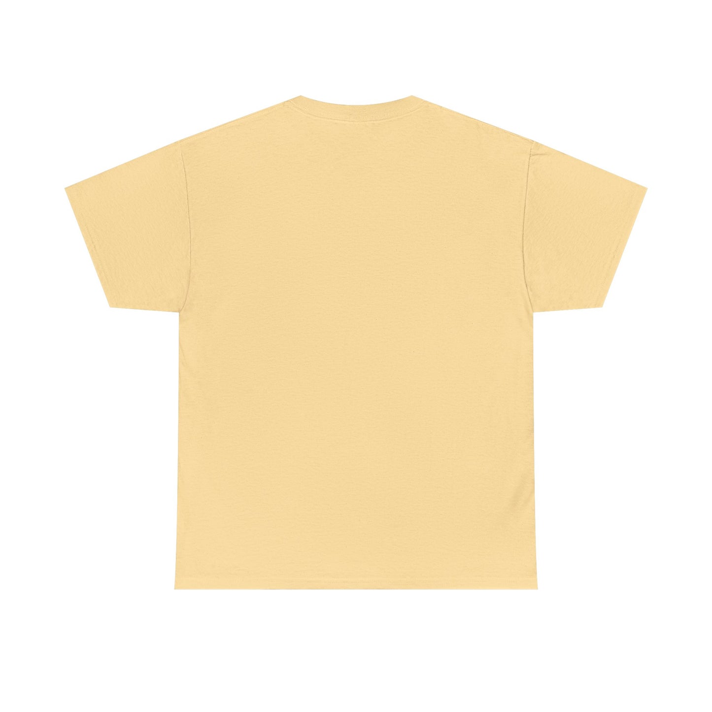 The Good Trouble Unisex T-shirt by Printify, shown in light yellow with the back facing up on a white background, is made from cotton by Gildan and comes in 3 colors—perfect for subtle protest or making good trouble in style.