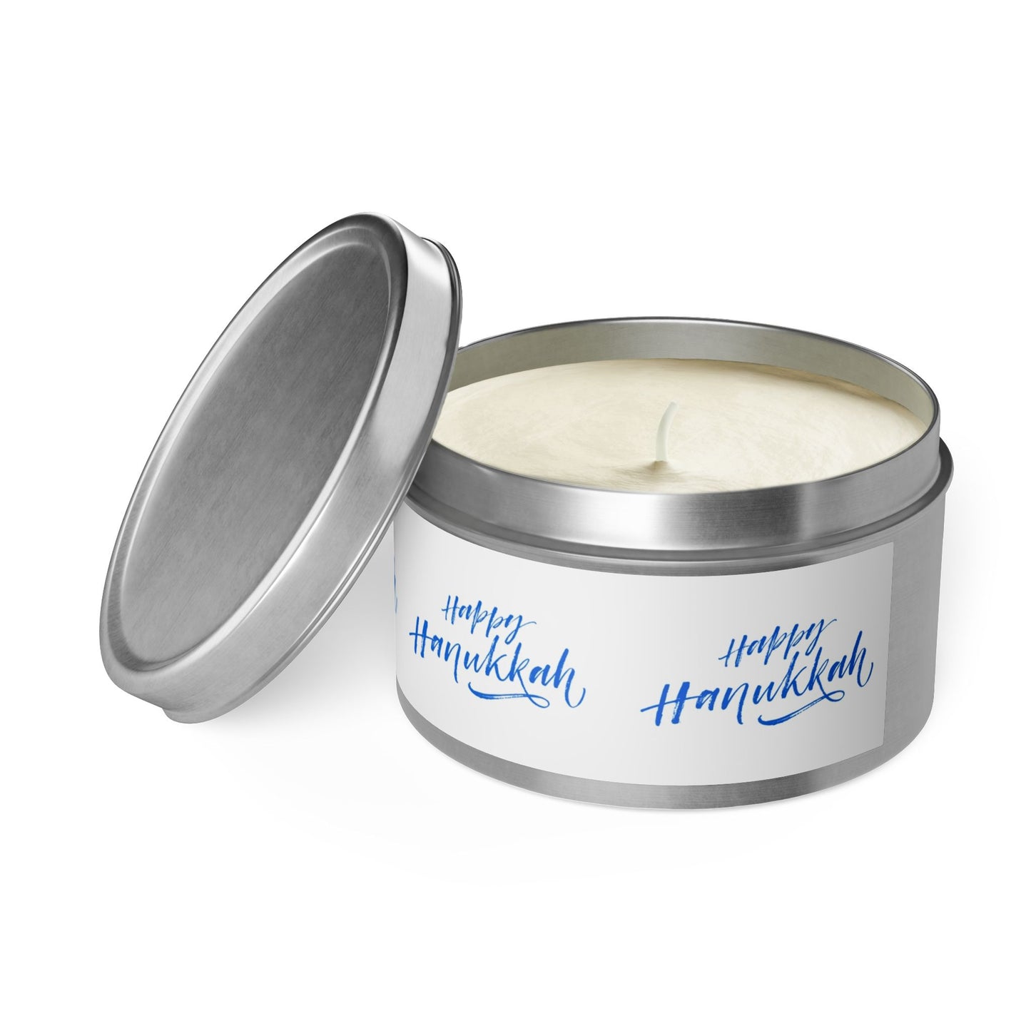 Happy Hanukkah Tin Candles: 2 sizes; Scented Candle Gift