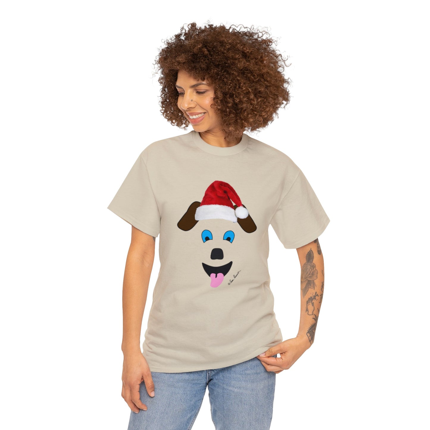 Santa-Dog Unisex T-shirt: 3 colors; Cotton; Gildan brand