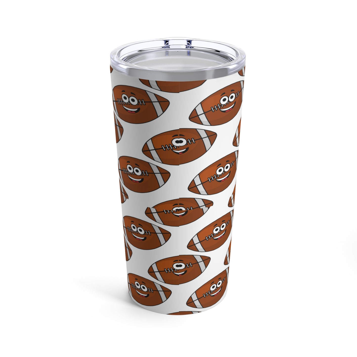 A Printify Football Fan Tumbler: 20 oz.; Stainless Steel; Insulated