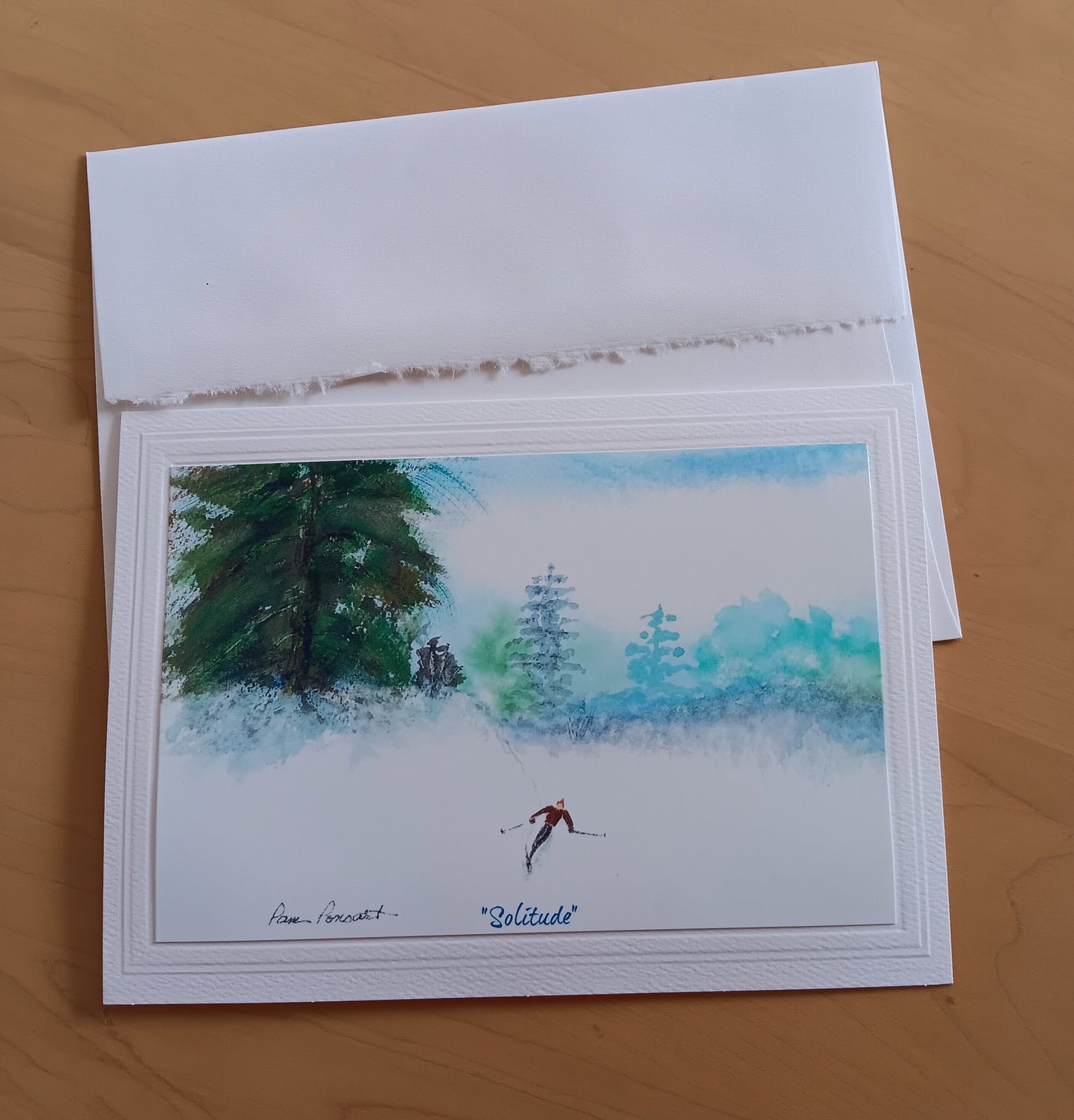 Photo of the front of the card with back of the coordinating envelope