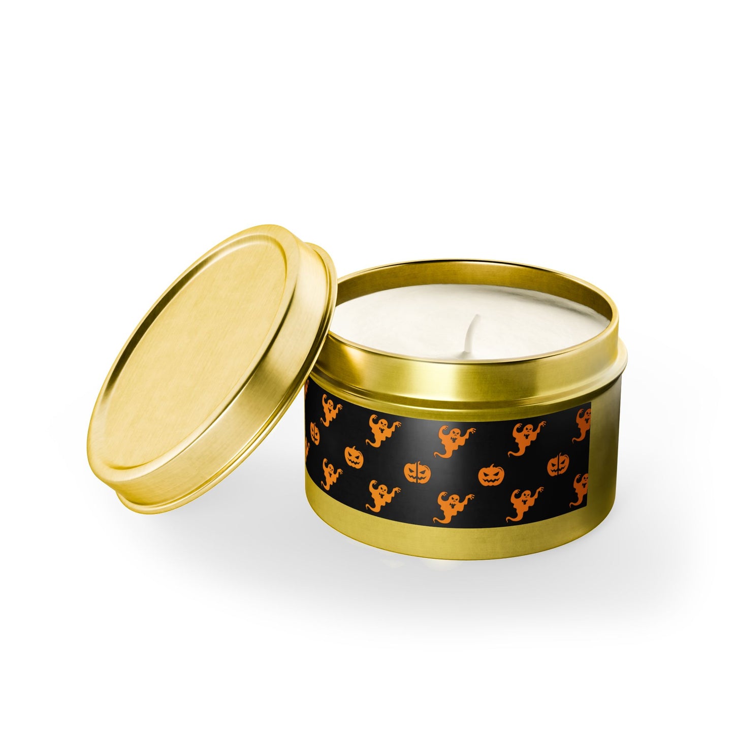 Halloween Tin Candles: 4 oz.; 2 colors; 5 Scents; Soy wax