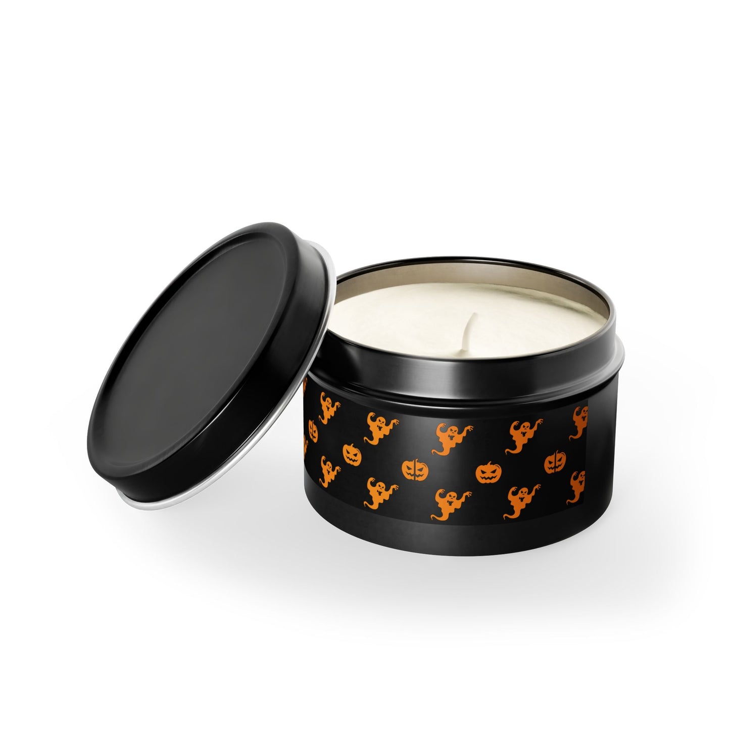 Halloween Tin Candles: 4 oz.; 2 colors; 5 Scents; Soy wax