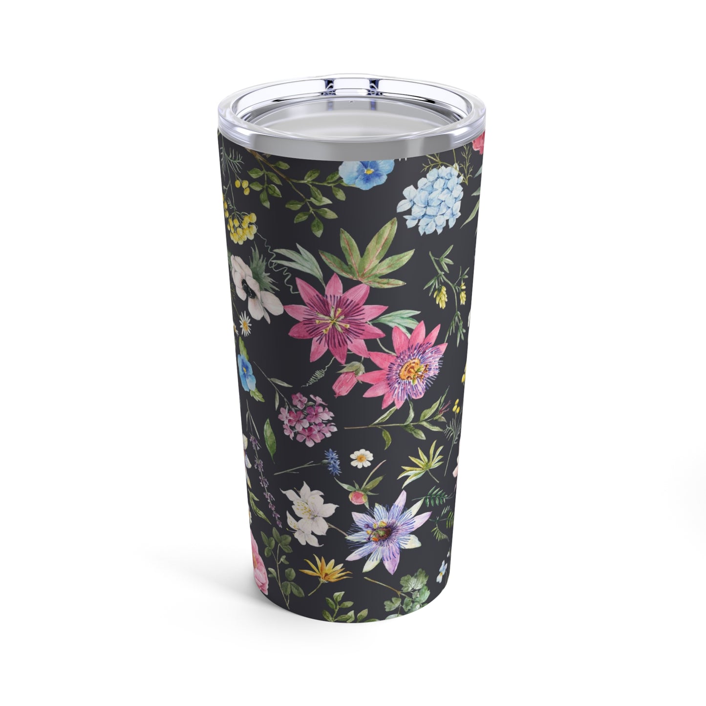 A Flower Garden Tumbler by Printify: 20 oz., Stainless steel; Insulated with a floral patternocygzyg.