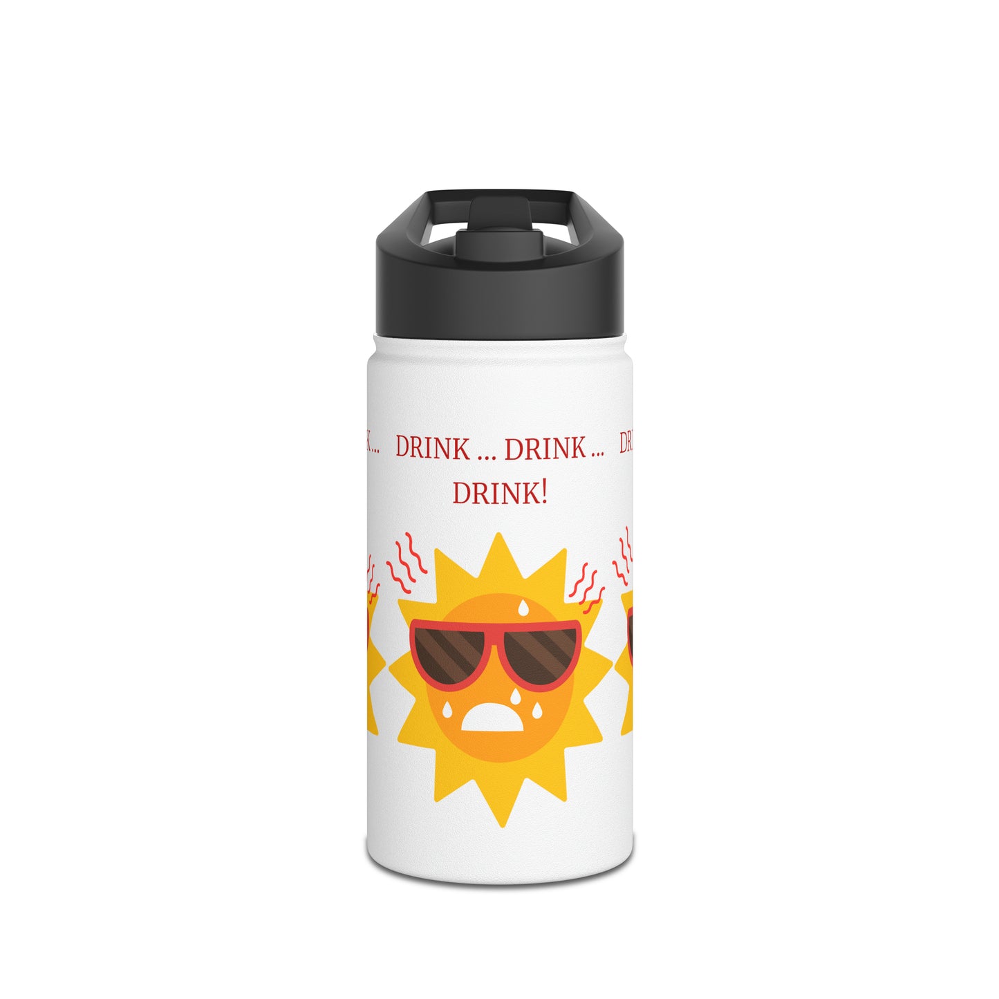 Cute Water Bottle: 3 sizes; Stainless Steel; Ring Handle Lid