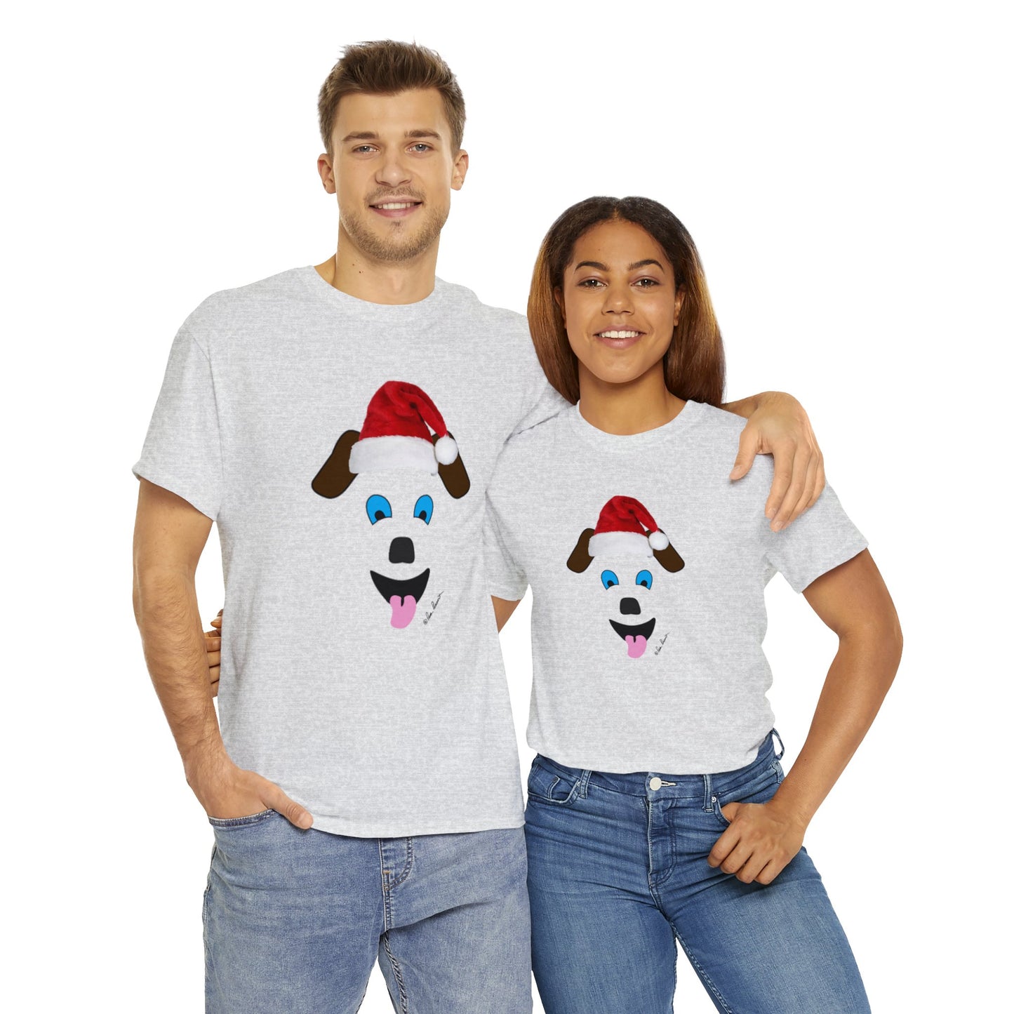 Santa-Dog Unisex T-shirt: 3 colors; Cotton; Gildan brand