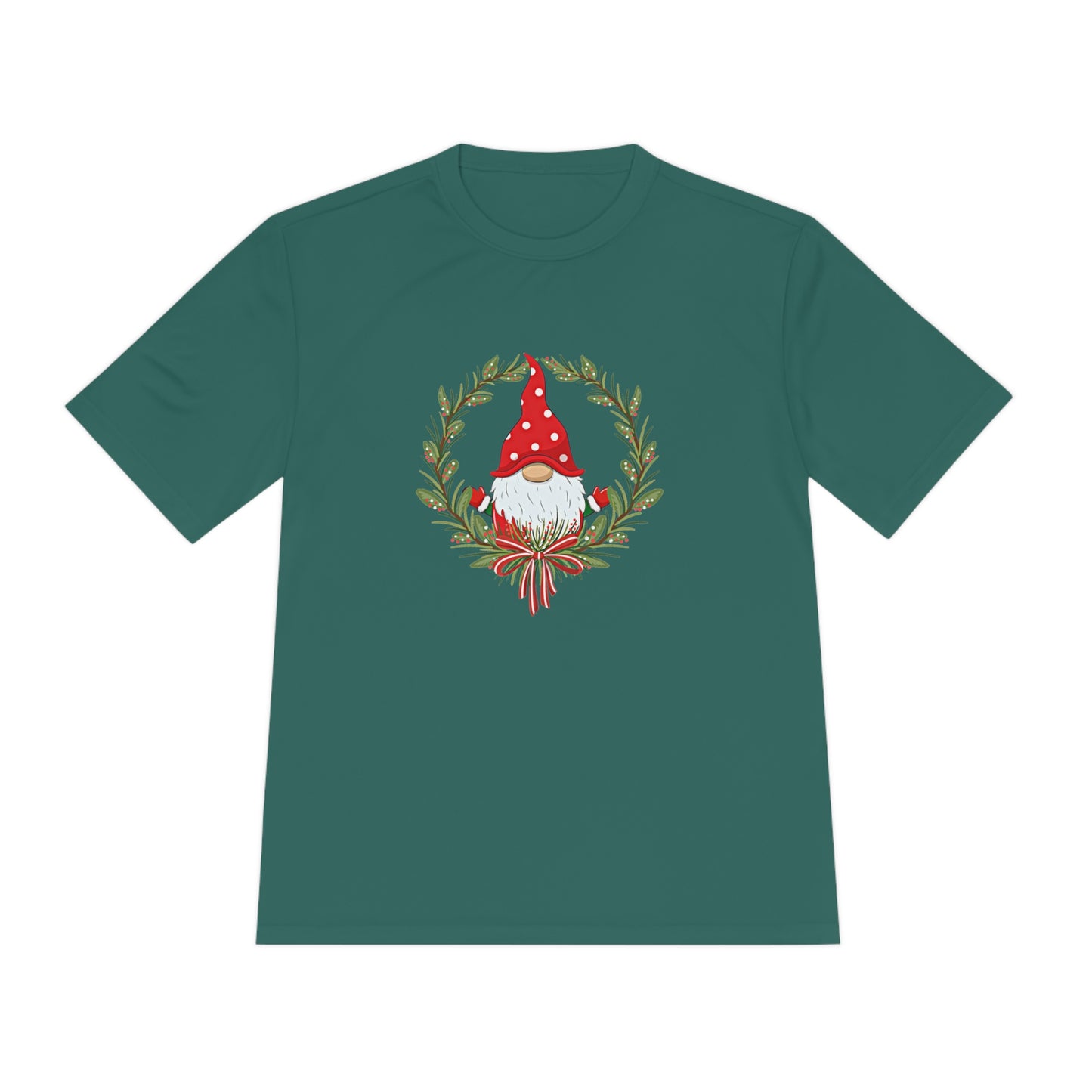 Flat front view of the green shirt
