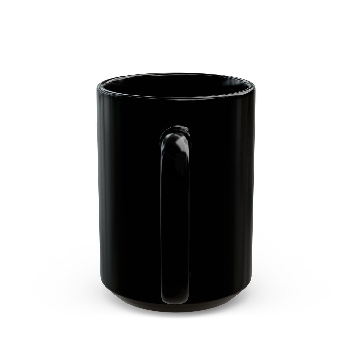 The Printify Halloween Pumpkin Face Mug—sleek, black ceramic with a handle—is perfect for everyday use or showcasing its spooky design as part of your Halloween festivities.