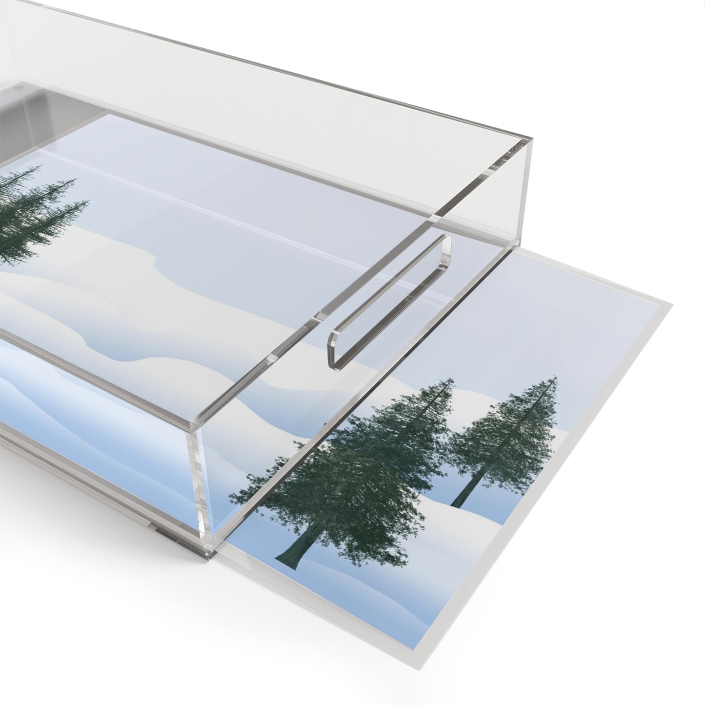 Illustration of how the scene is inserted into the bottom of the tray