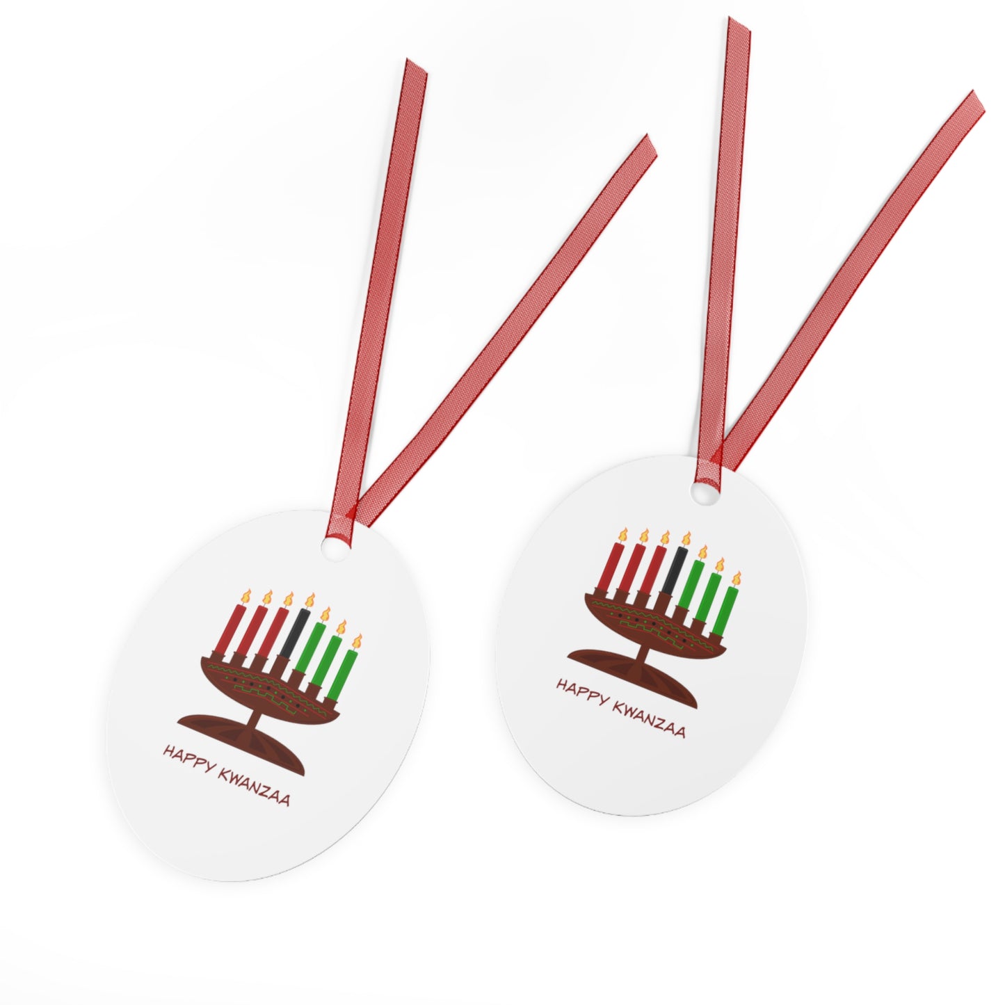 Kwanzaa Metal Ornament: 4 shapes; Holiday Decoration