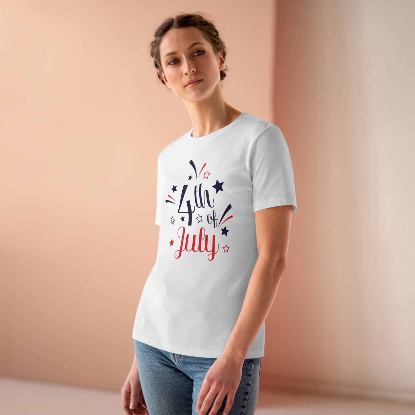 Mock up of a woman wearing the White t-shirt
