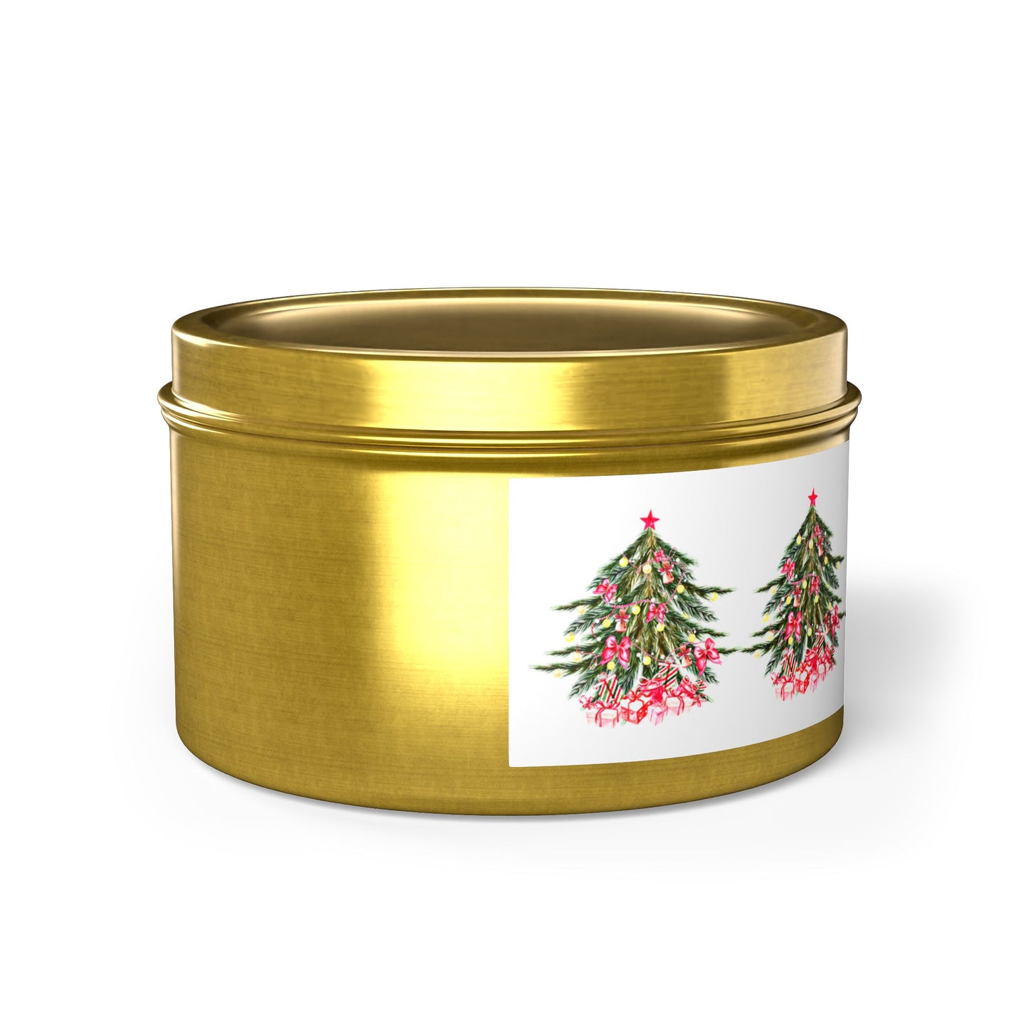 Celebrate the holidays sustainably with the Festive Christmas Tin-Candles from Printify. Featuring a charming label with two decorated trees, these candles are crafted with eco-friendly coconut soy wax and are available in two sizes with an Evergreen scent. Enhance your holiday ambiance while enjoying a reusable tin vessel, ideal for eco-conscious celebrations.