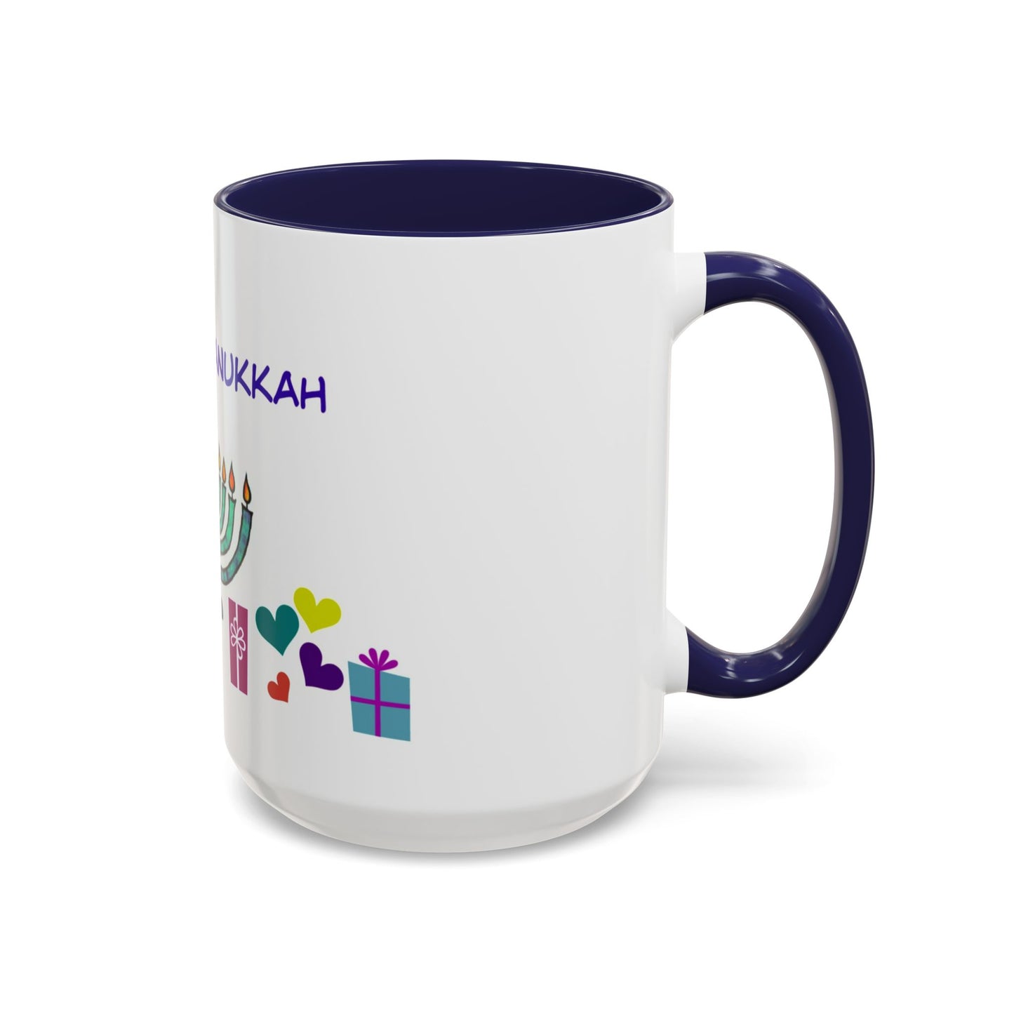 Happy Hanukkah Coffee Mug | Menorah Design | 11 & 15 oz