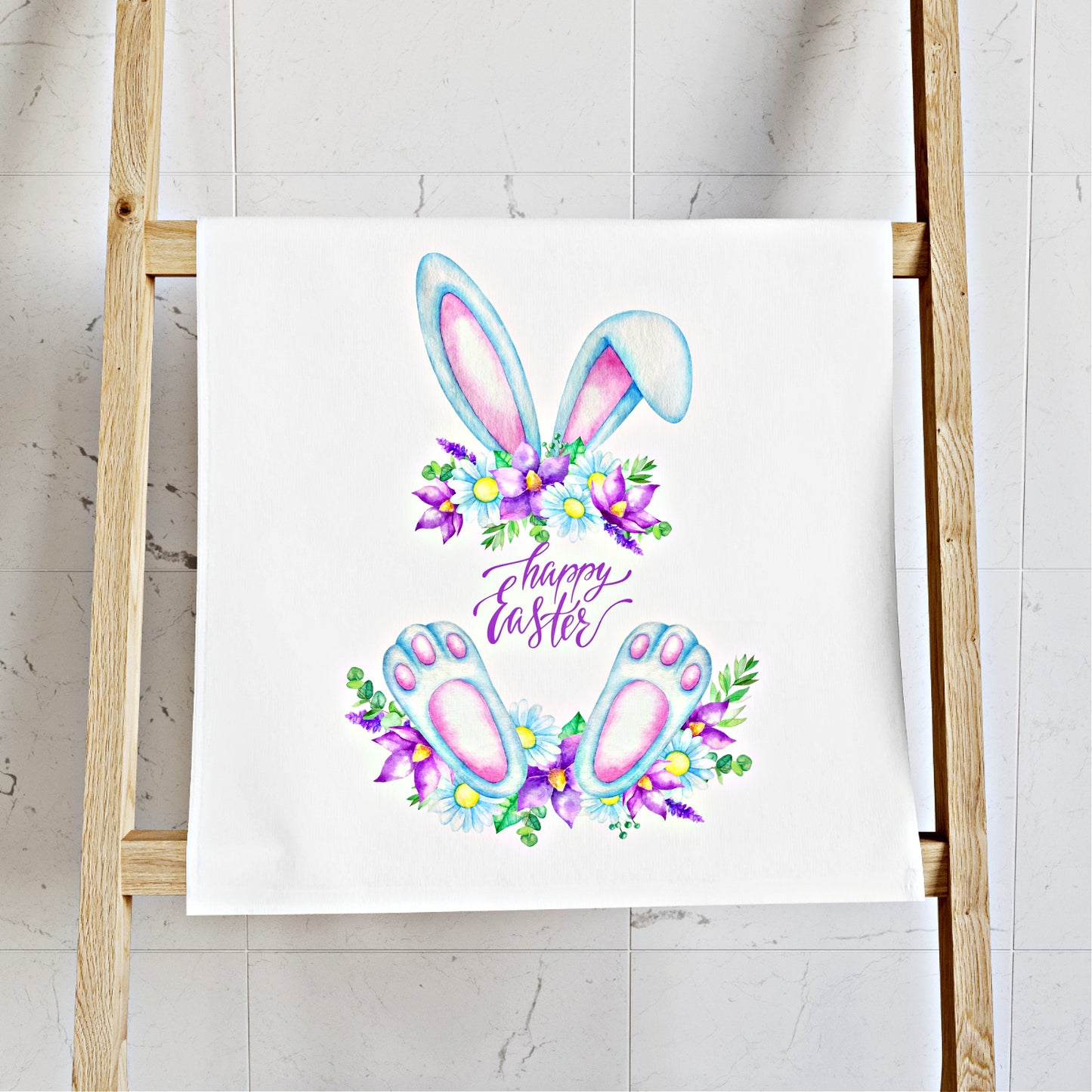 Bathroom-Easter Hand Towel on a towel bar