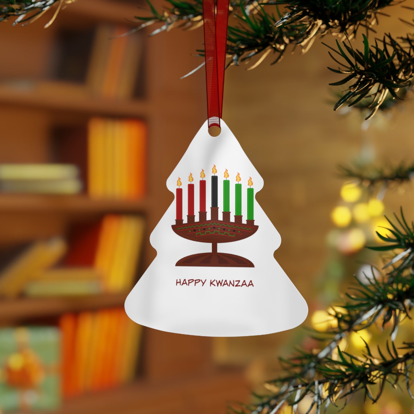 Kwanzaa Metal Ornament: 4 shapes; Holiday Decoration
