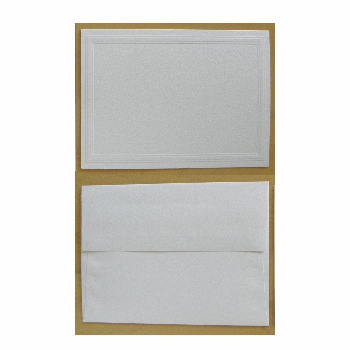 View of the front of the Classic Card stock and the back view of the coordinating Classic envelope