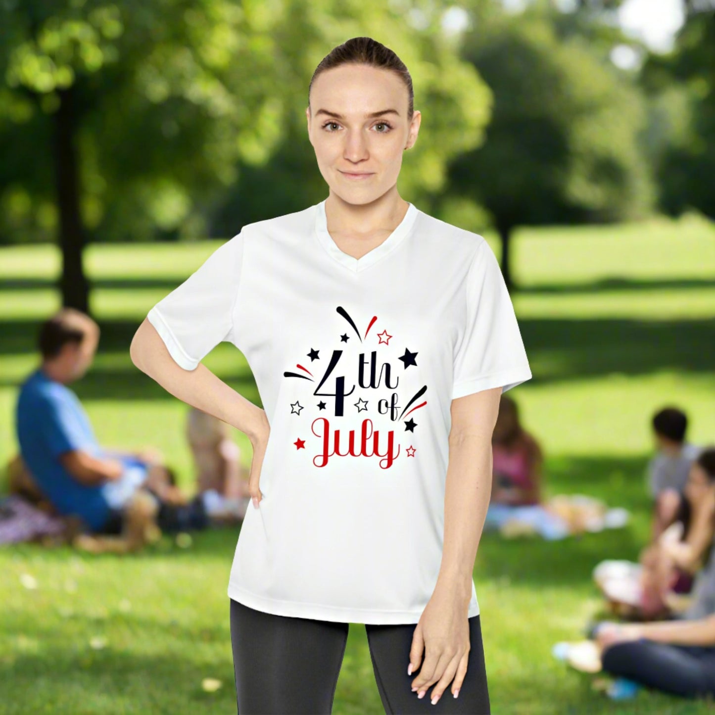 Mock up of a woman wearing the White t-shirt