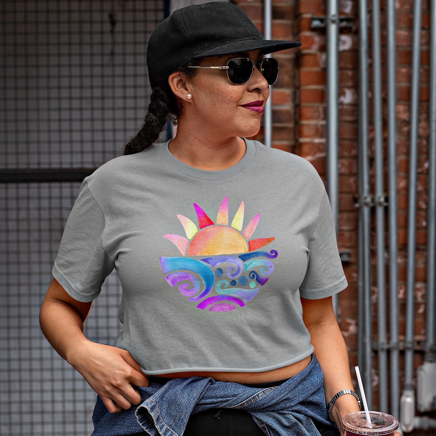 Women's Cropped T-shirt: colors; Cotton; Champion brand