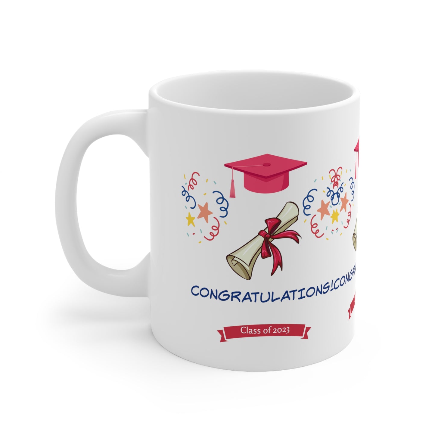 Whimsical Graduation Mug: Ceramic; 11 oz.; Feminine