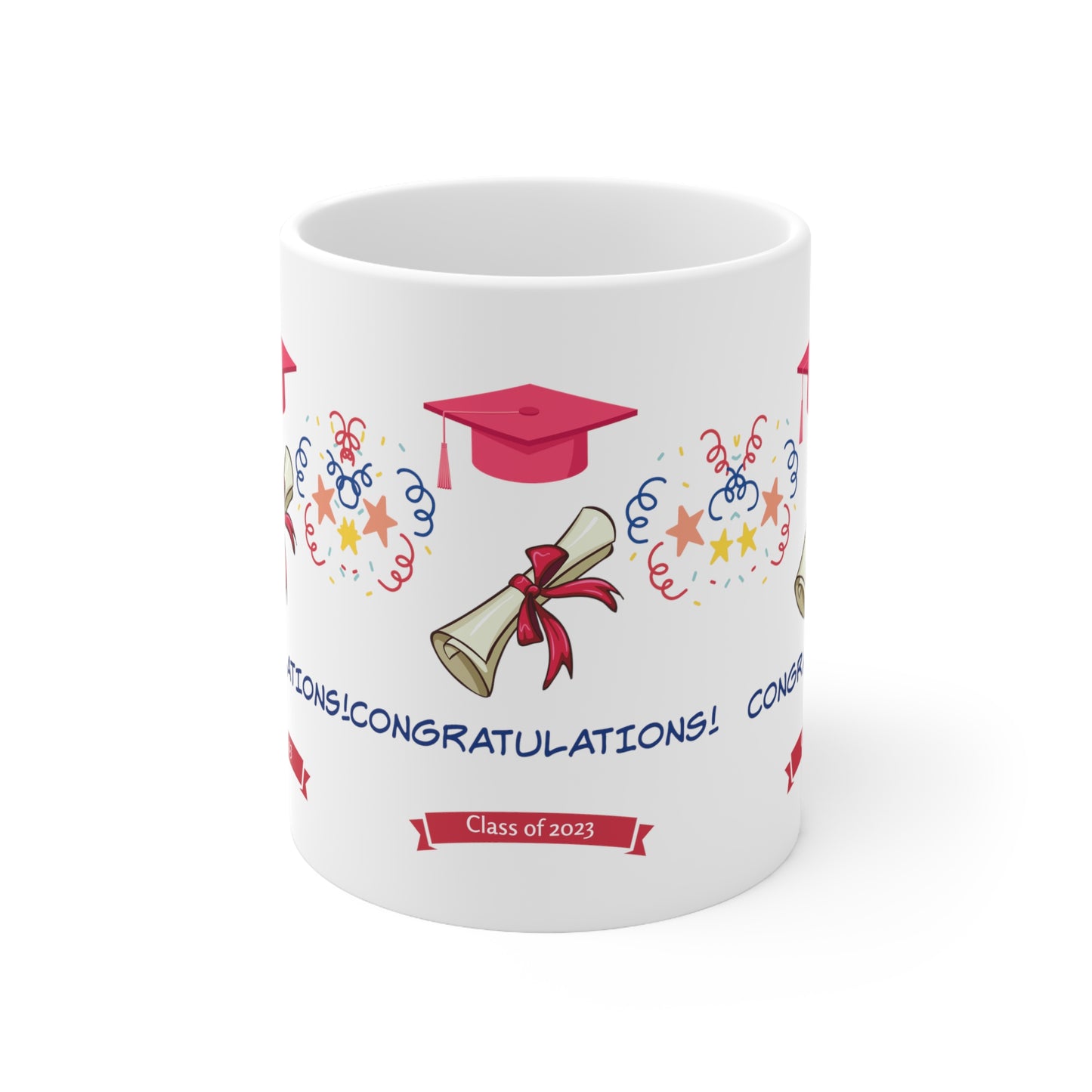 Whimsical Graduation Mug: Ceramic; 11 oz.; Feminine
