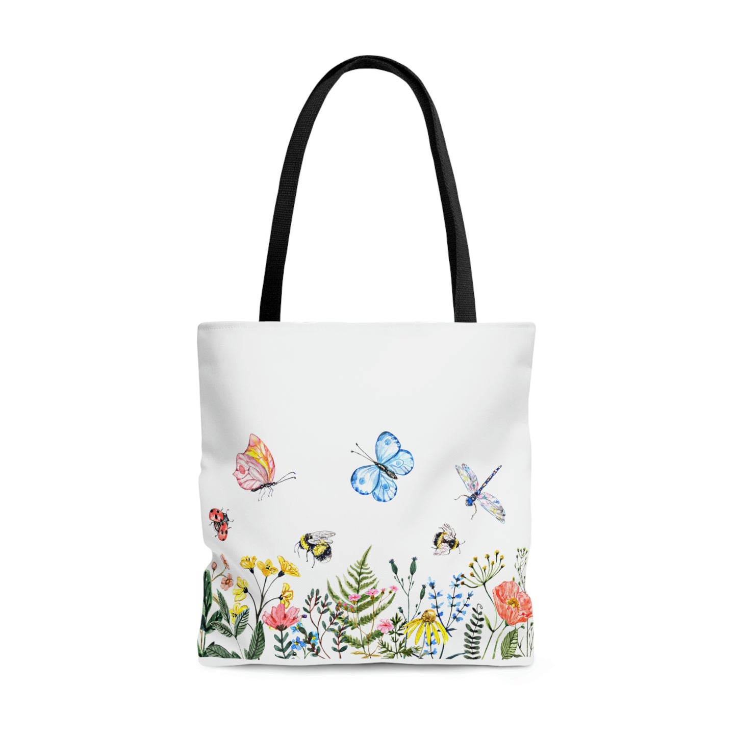 Cute-Floral Tote Bag: 3 sizes; Polyester; Pretty; Graphics