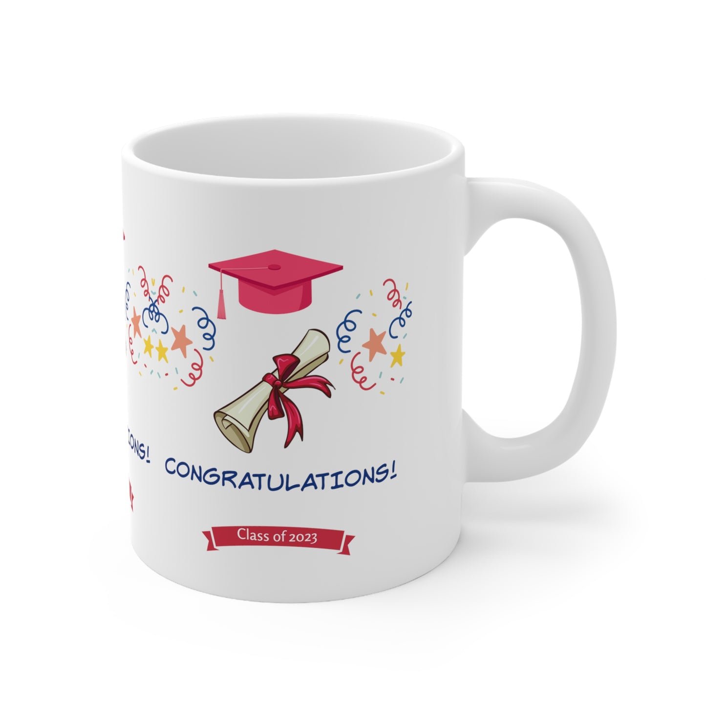 Whimsical Graduation Mug: Ceramic; 11 oz.; Feminine
