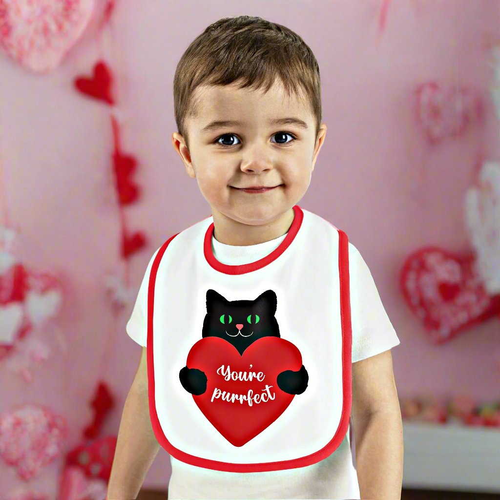 Mock up of a young child wearing our bib