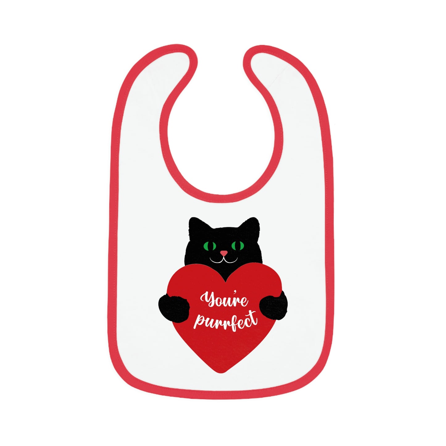 Flat front view of the bib