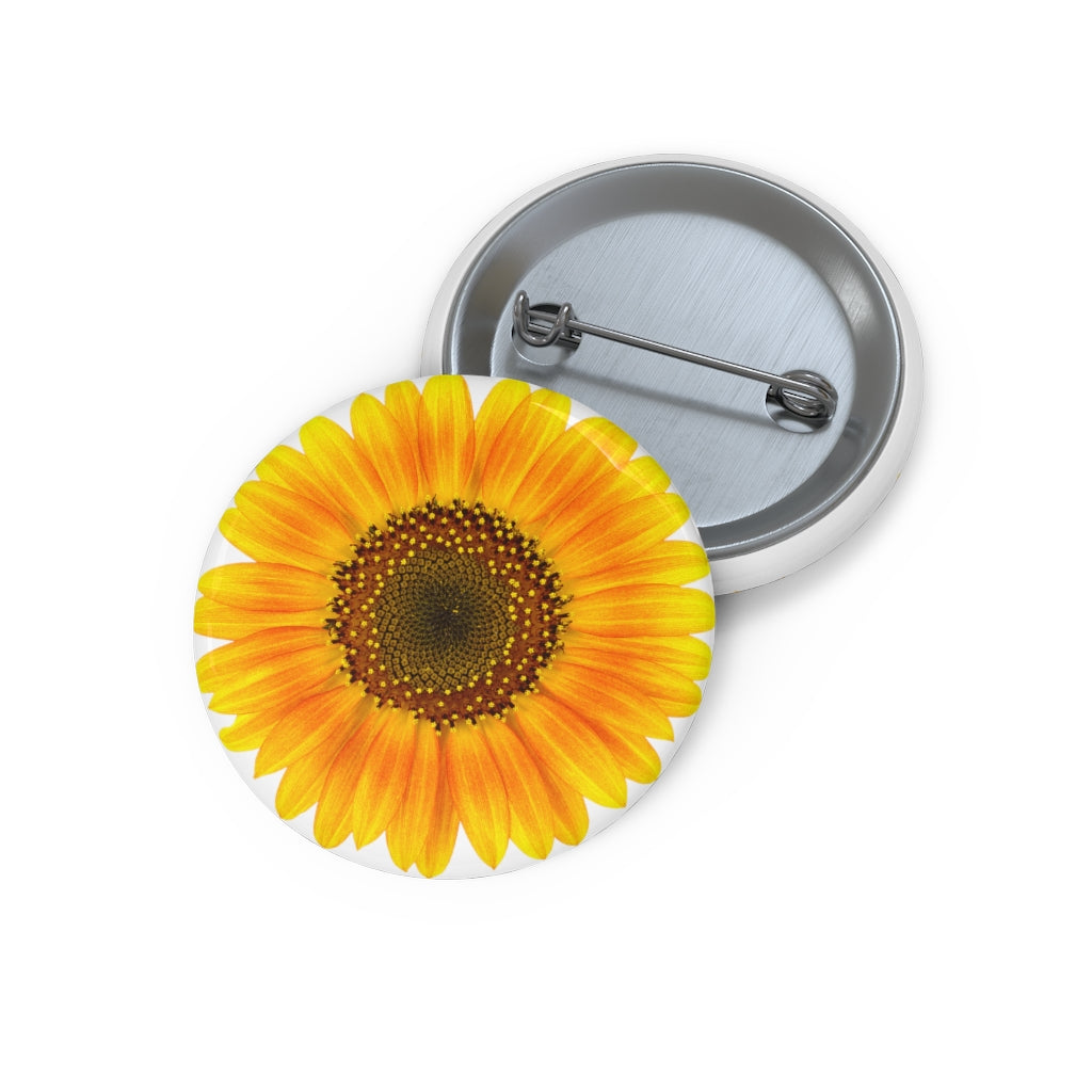 Flat view of the front and back of the 1.25" pin button