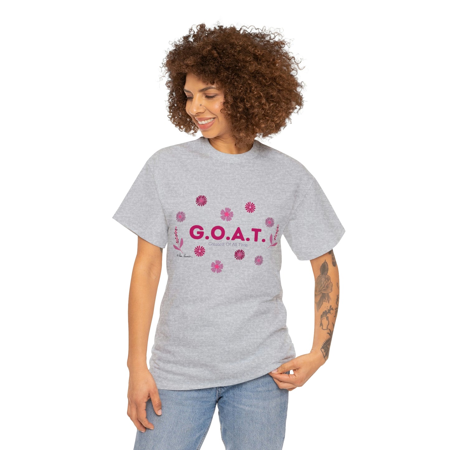Slim woman wearing the Sport Grey t-shirt
