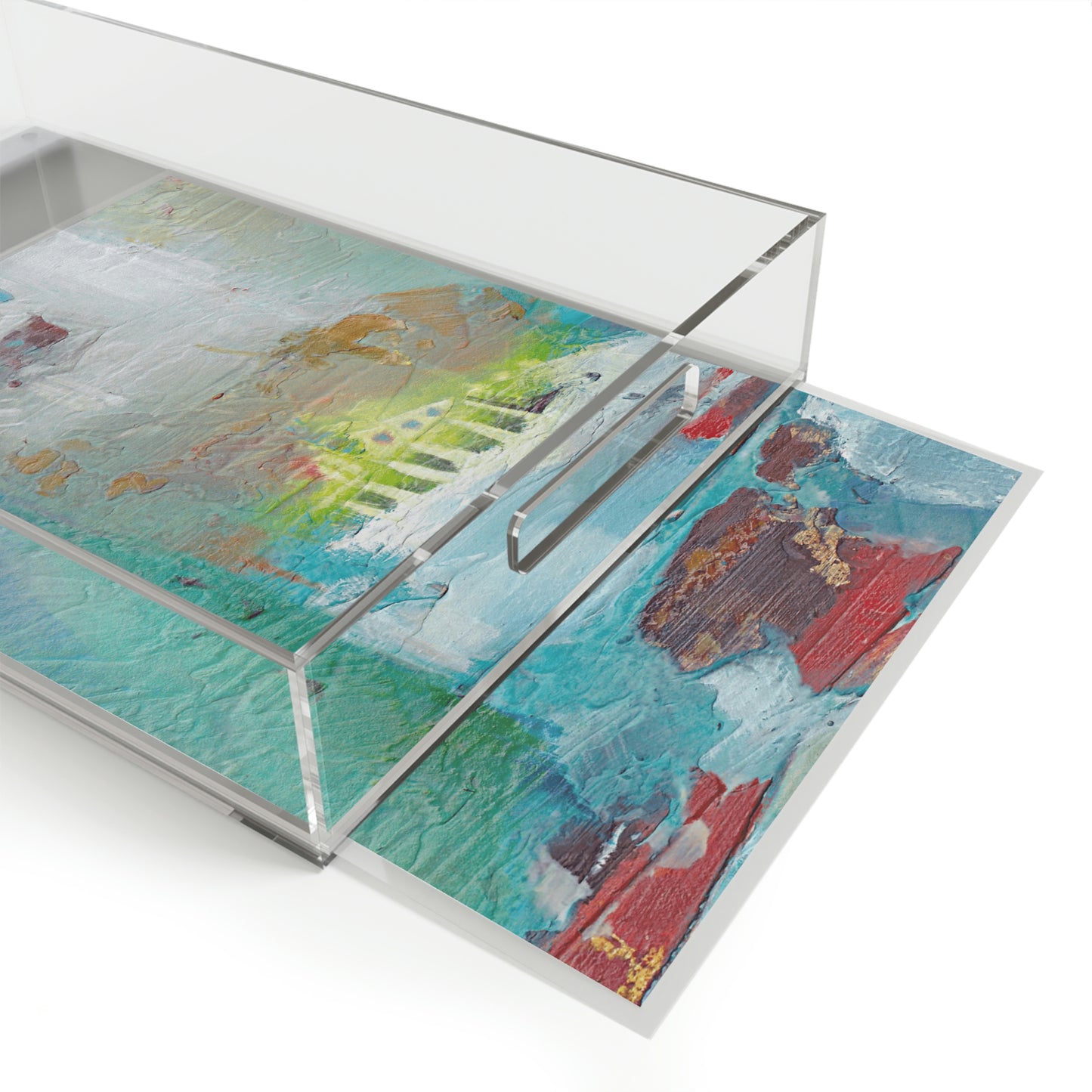 Photo illustrating the handles as well as the artwork insert