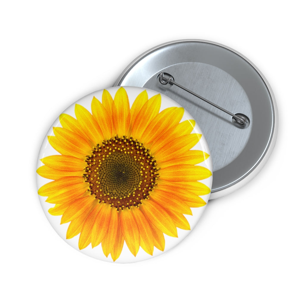 Flat view of the front and the back of the medium size pin buttond