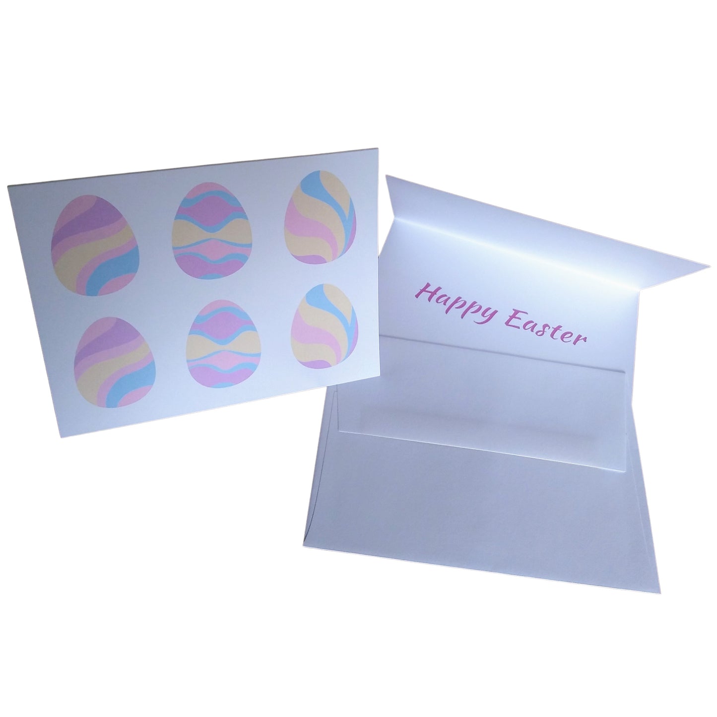Photo of the front, the inside and the back of the coordinating envelope
