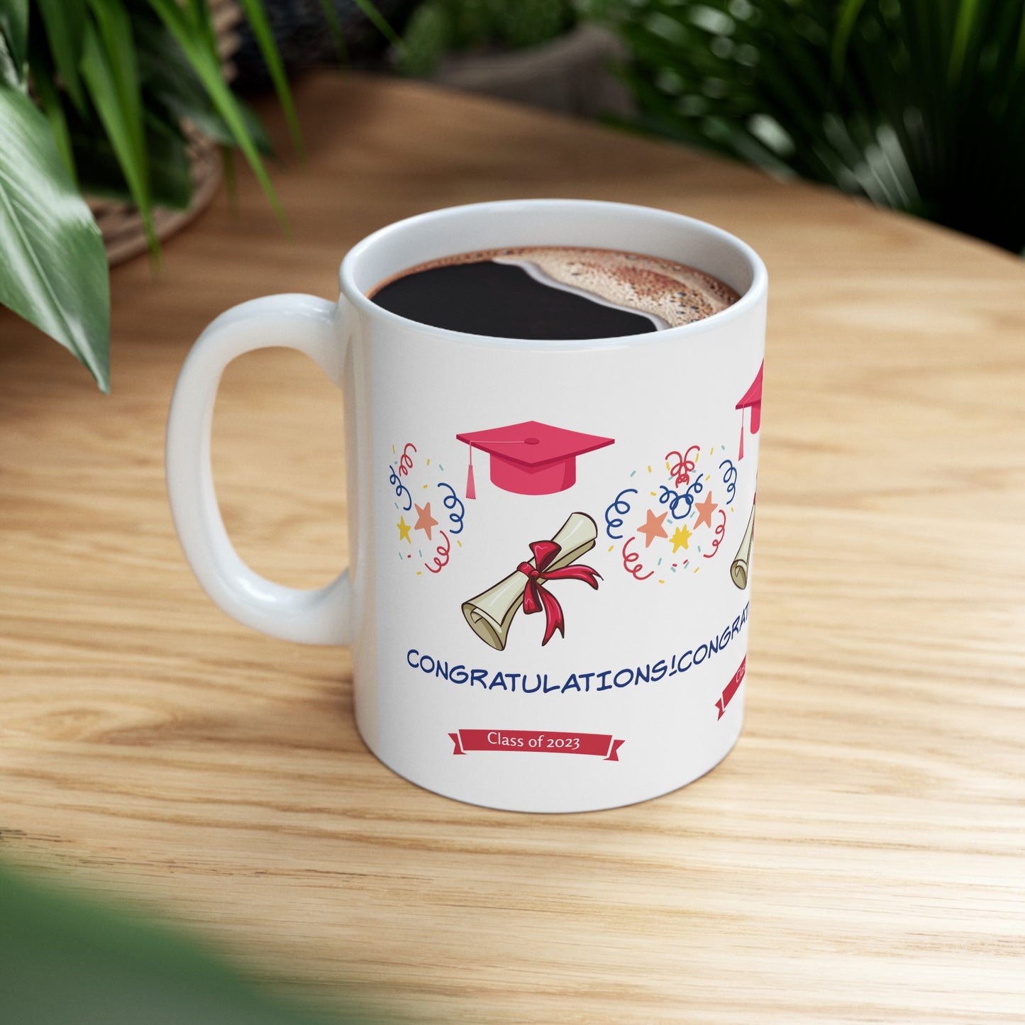 Whimsical Graduation Mug: Ceramic; 11 oz.; Feminine