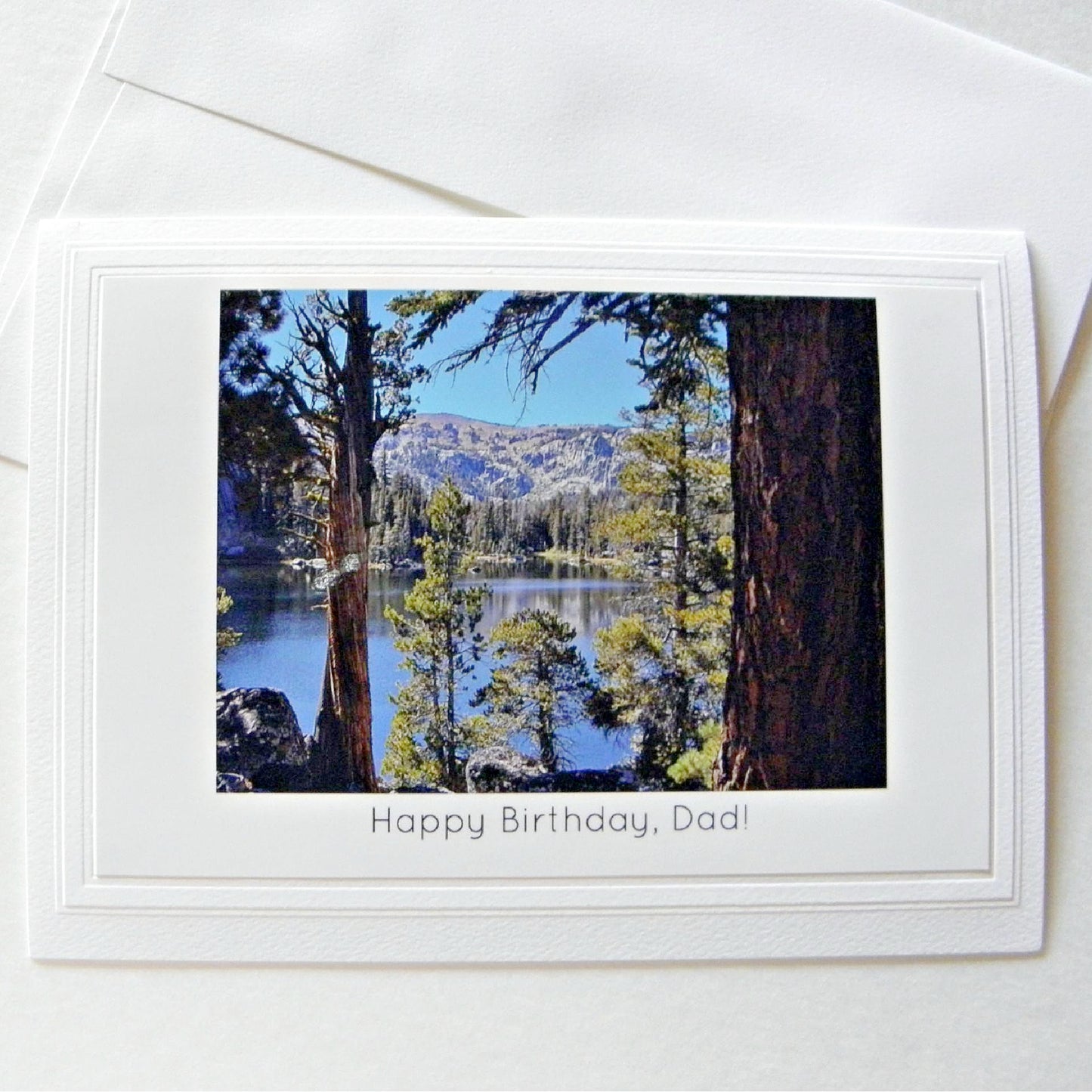 Front view of the card with envelope
