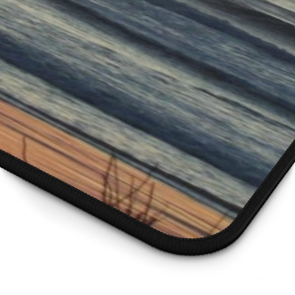 Right lower corner of the 12" x 22" desk mat