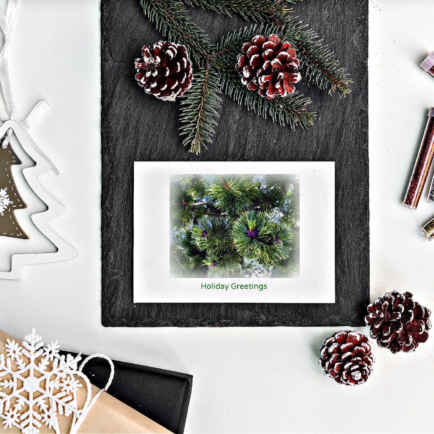 Mockup of the front of our Holiday Greetings Card