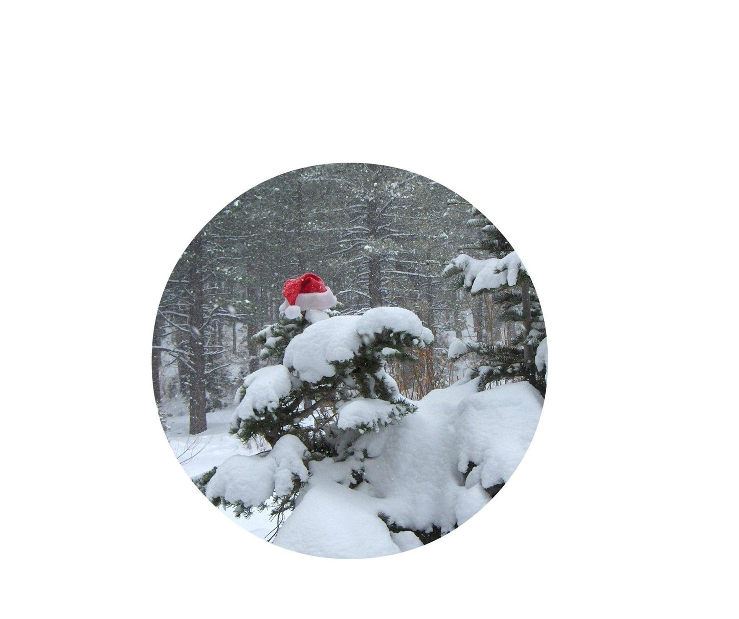 Close up of the Santa's Hat as featured on our card