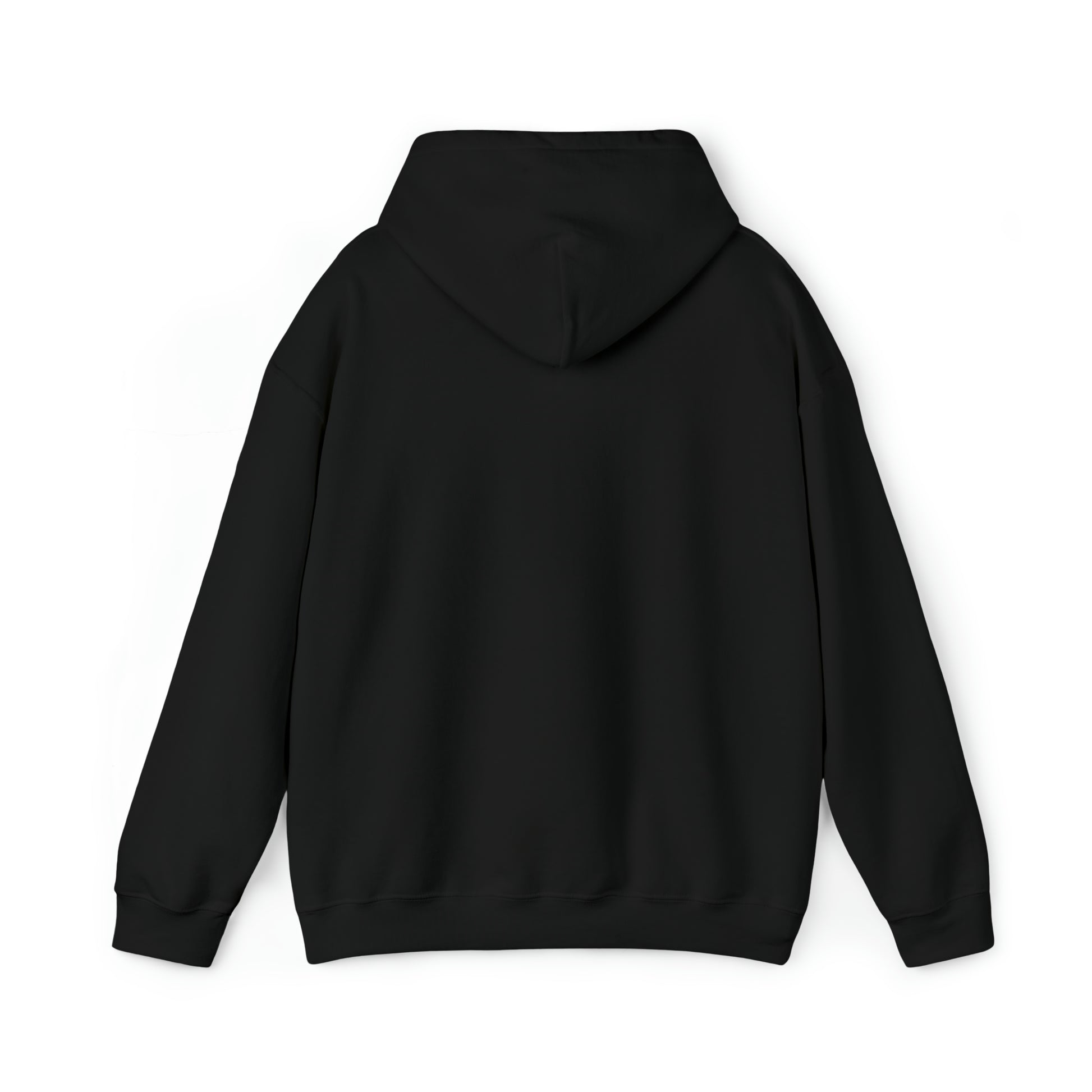 Black shirt with hood down in back