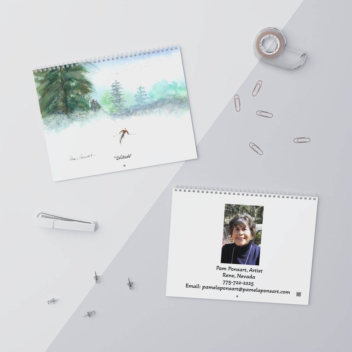 Watercolor Wall Calendar: 2025 | 2 sizes | Spiral bound