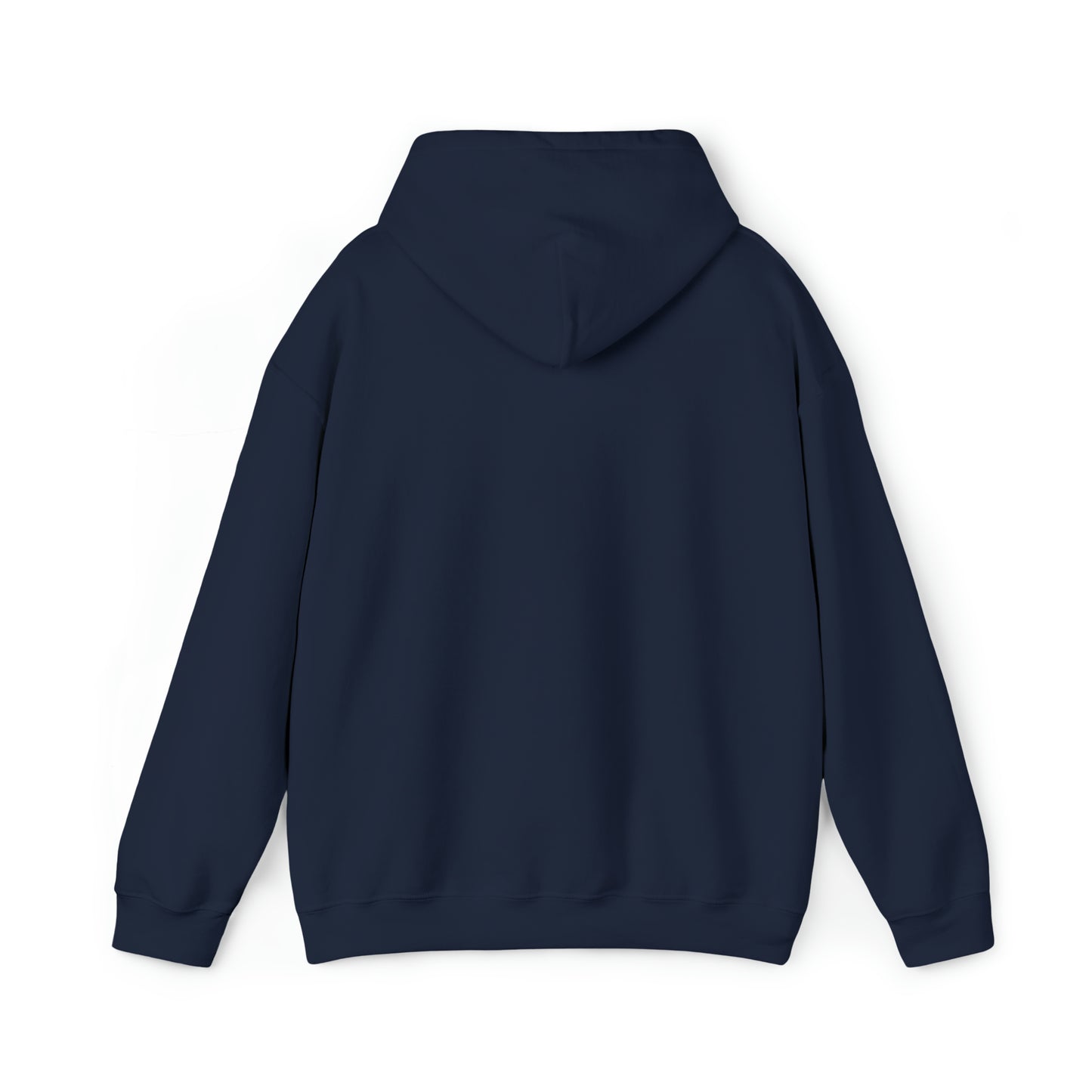 Back of Blue shirt with hood down